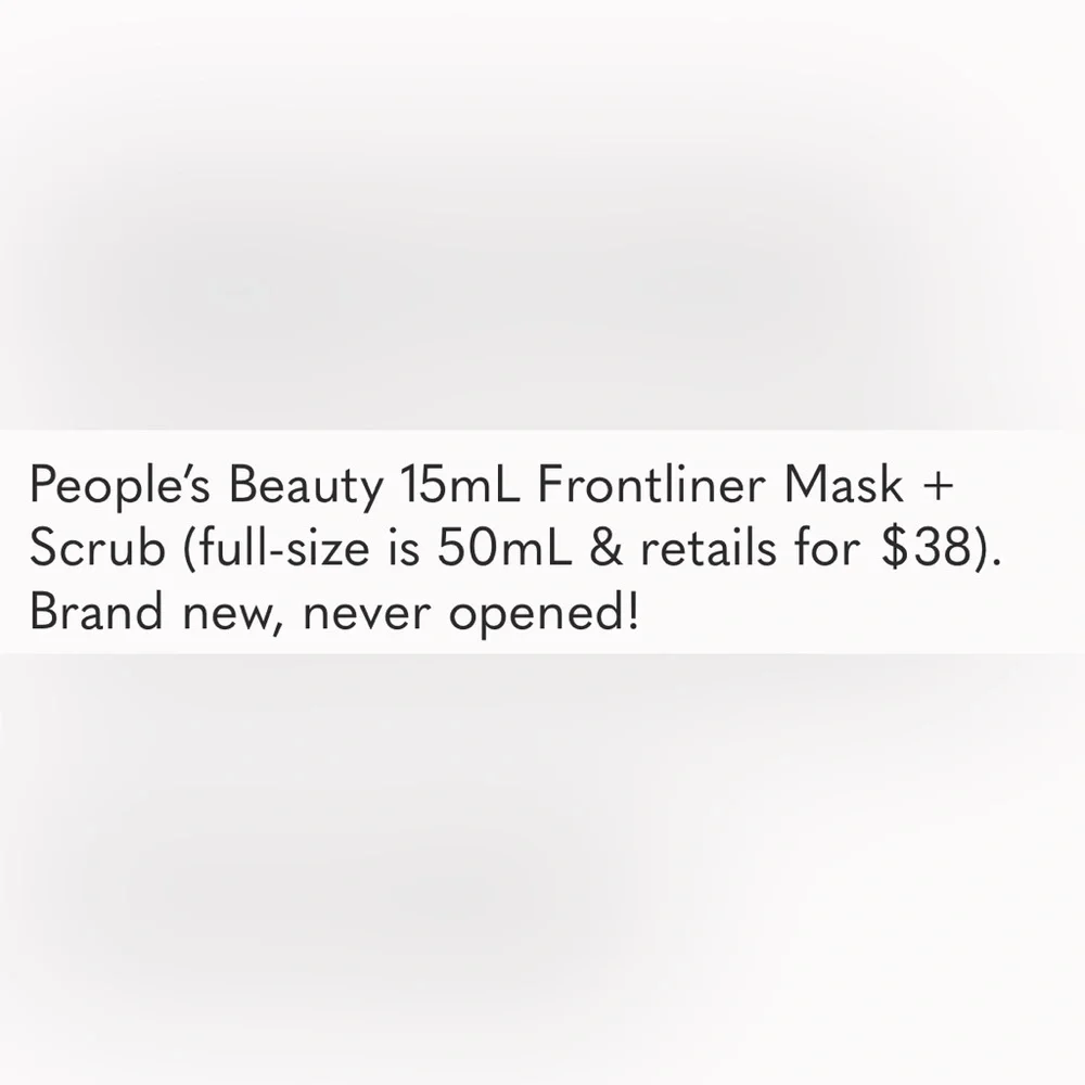 Peoples Beauty Frontliner Mask + Scrub 🌿🆕🌿